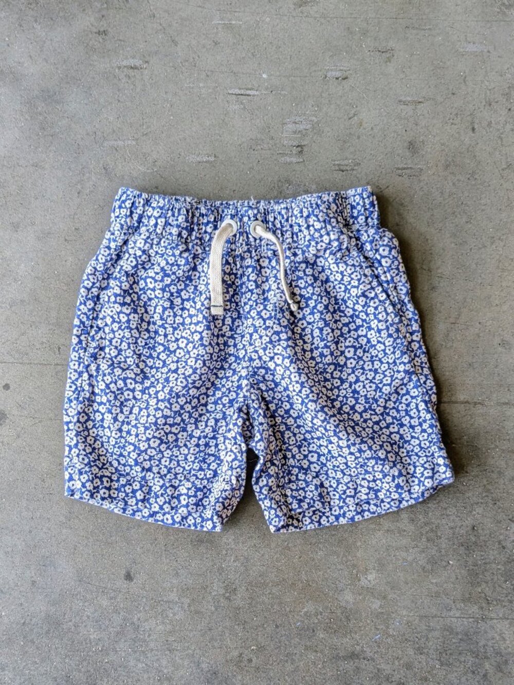 J. Crew Crewcuts Kids Blue Floral Printed Pull-On Linen Short size 5